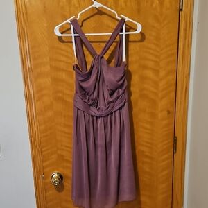 David's Bridal Dusty Mauve Sleeveless Midi Dress